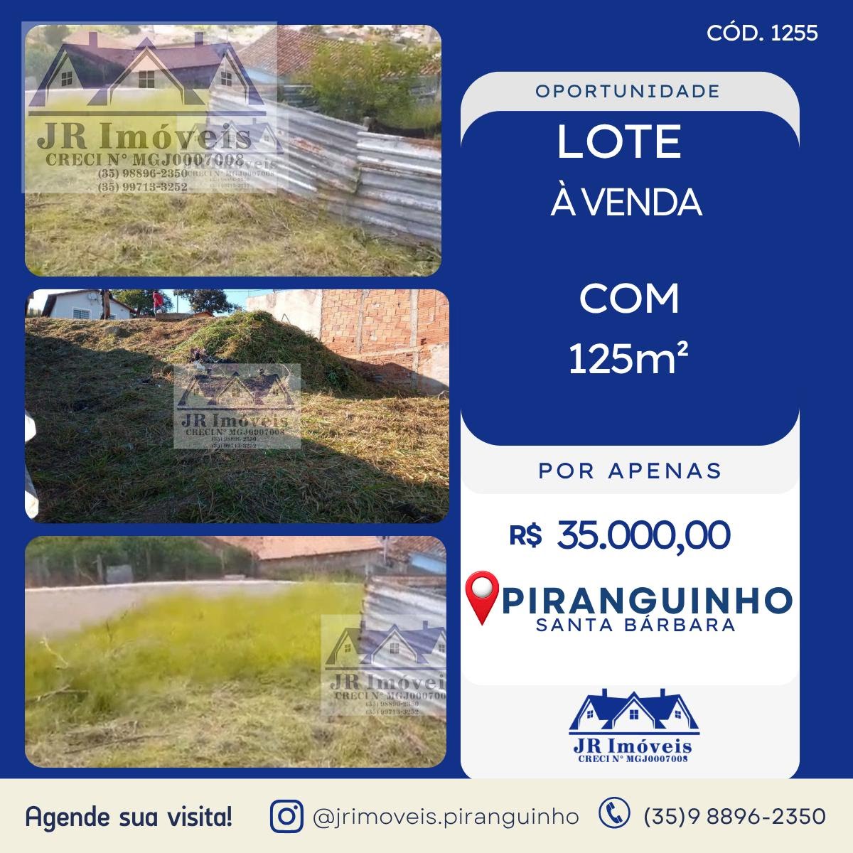 Terreno à venda com 125m² de terreno no Santa Barbara, Piranguinho — foto principal