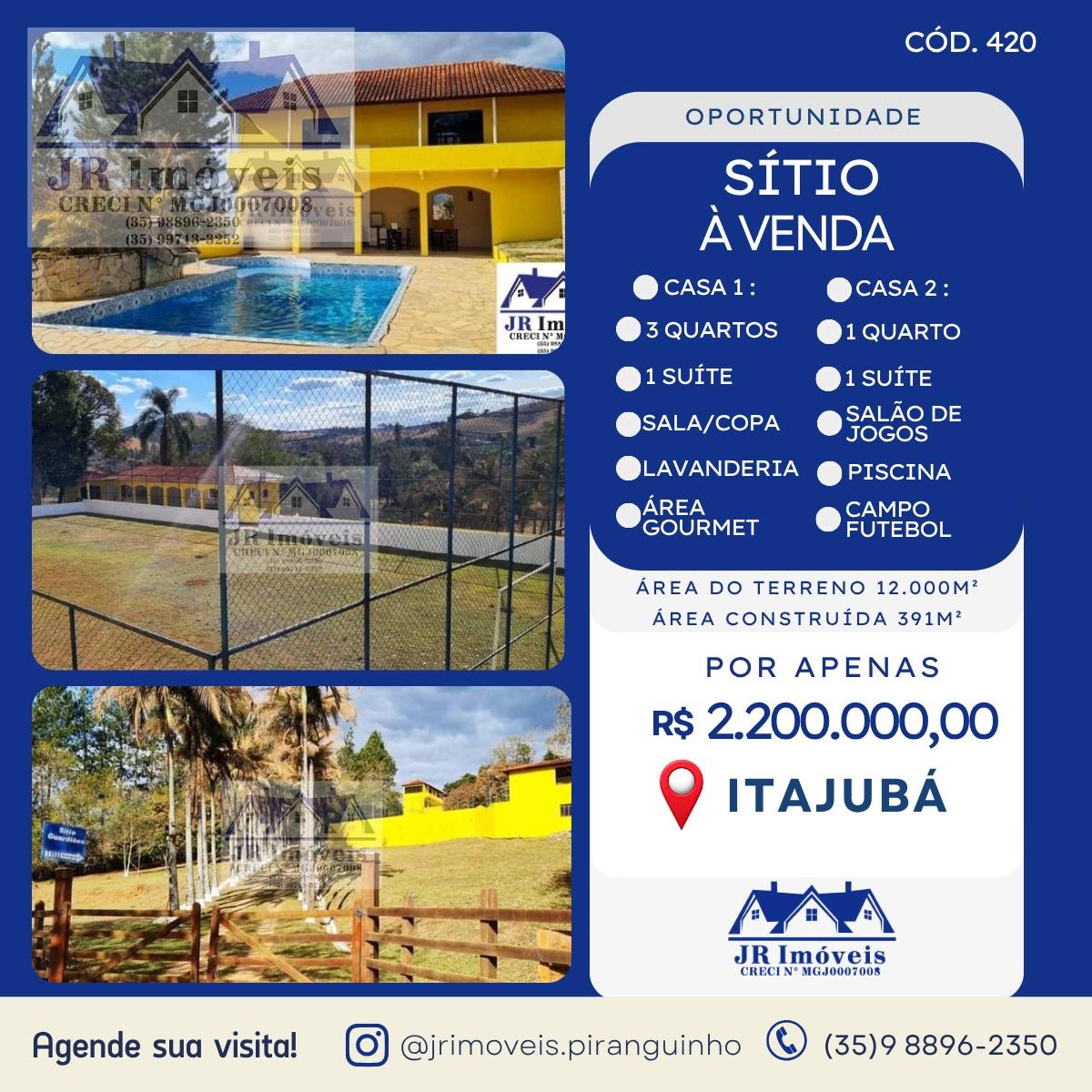Rural à venda com 12000m² de terreno no Mourão, Itajubá — foto principal