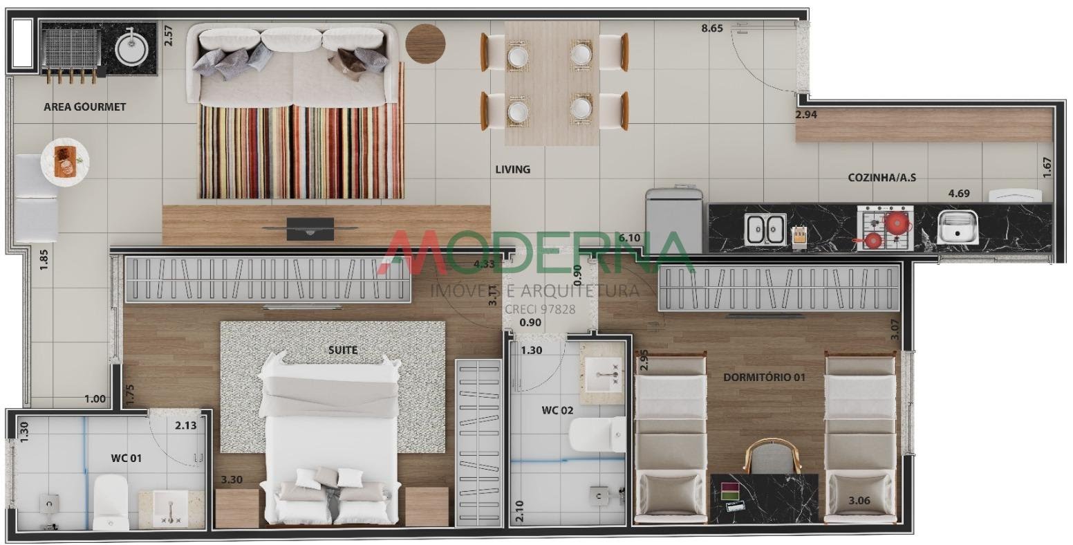 Apartamento à venda com 2 quartos, 1 suíte, 1 vaga e 55m² no Nova Petrópolis, São Bernardo do Campo (SP) — foto 7 de 8