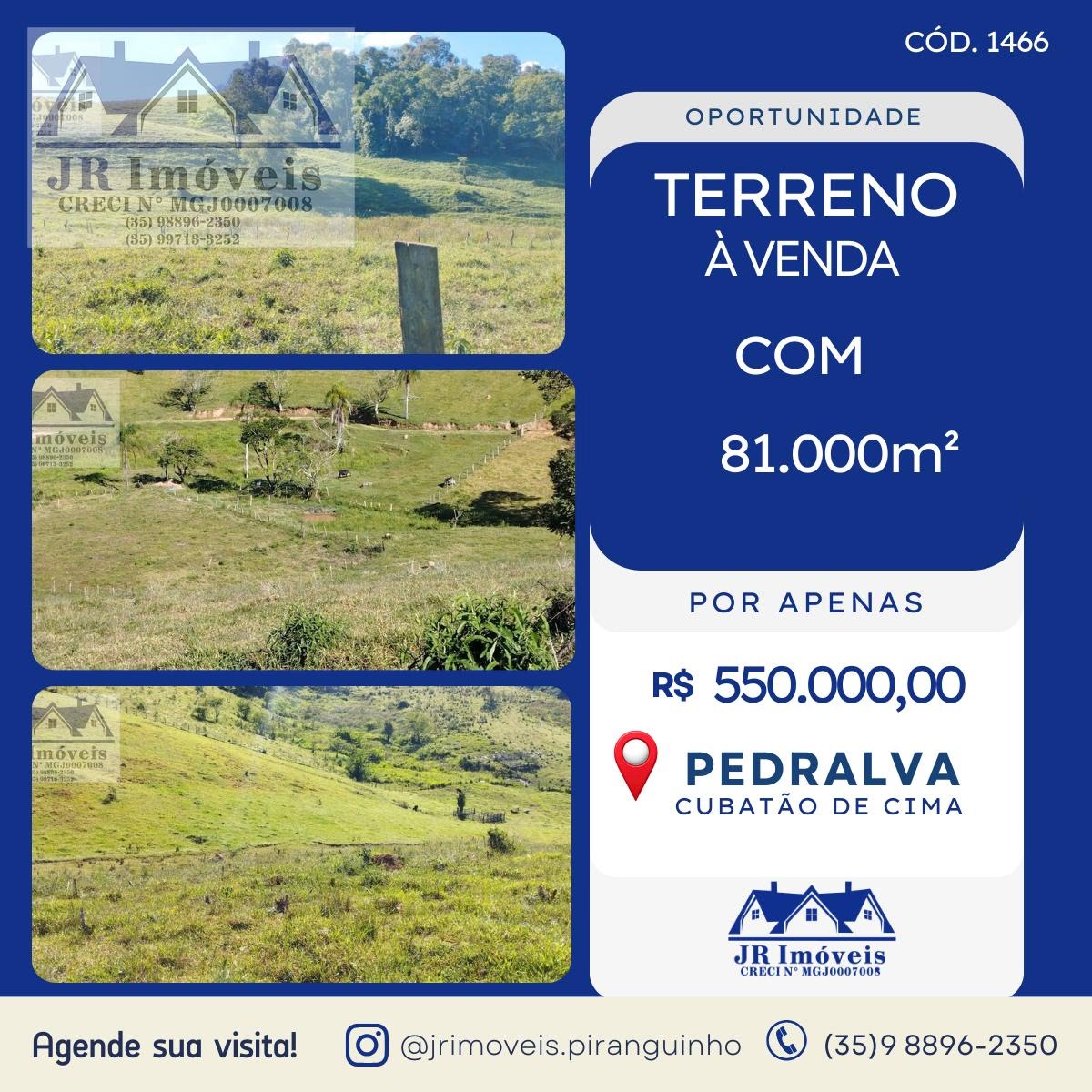 Terreno à venda com 81000m² de terreno no Anhumas, Pedralva — foto principal