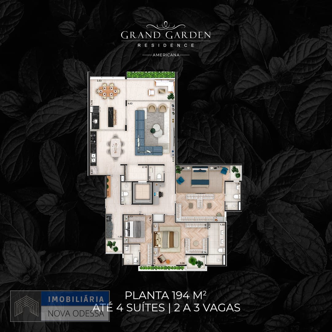 Apartamento à venda com 4 quartos, 4 suítes, 3 vagas e 220m² no Vila Medon, Americana (SP) — foto 6 de 21