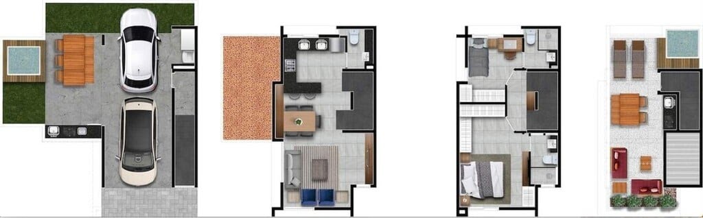 Planta 01 - 2 dorm 180m²