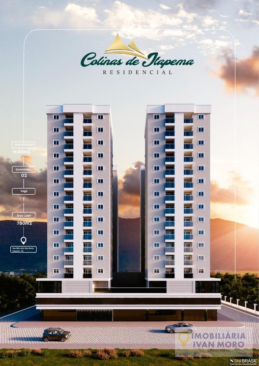 Apartamento à venda com 2 quartos, 1 banheiro, 1 vaga e 53m² no Alto São Bento, Itapema — foto principal