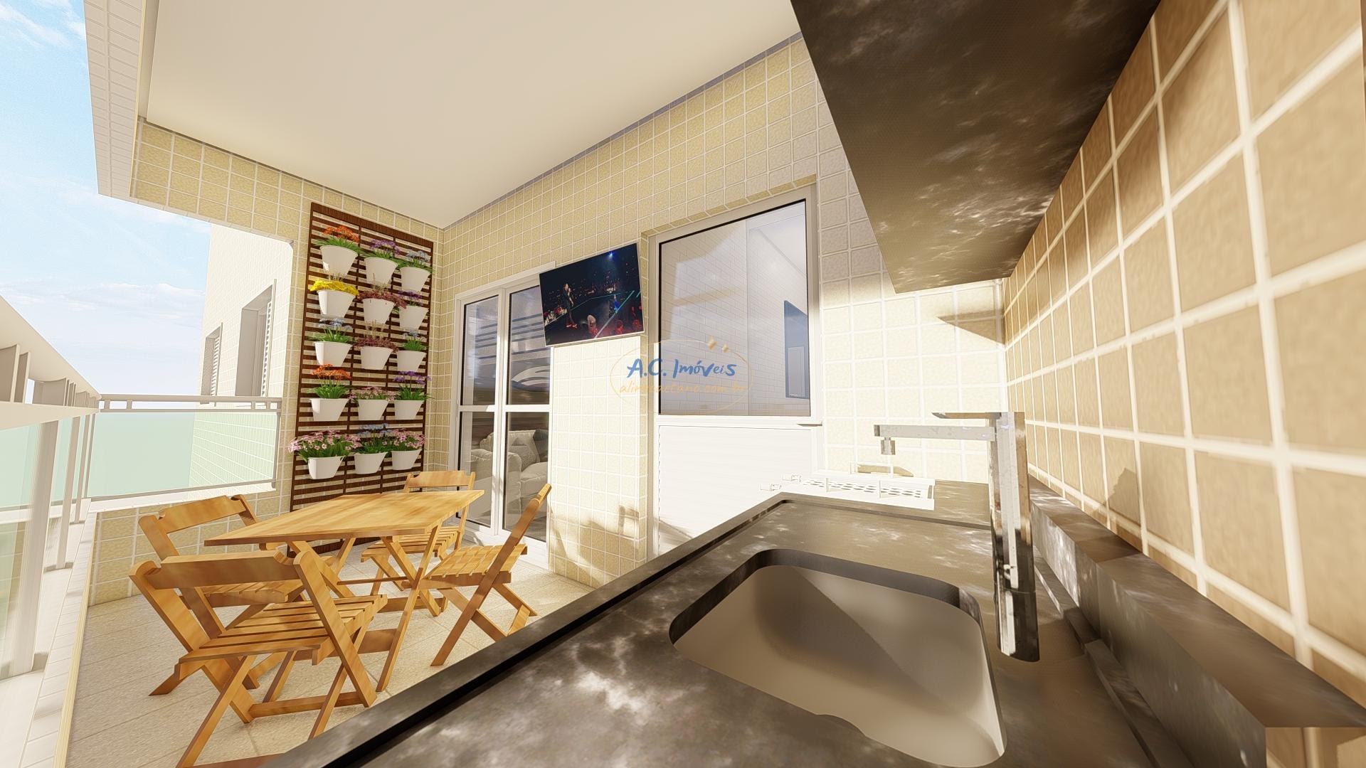 Apartamento à venda com 2 quartos, 1 suíte, 1 vaga e 63m² no Vila Caiçara, Praia Grande (SP) — foto 4 de 8