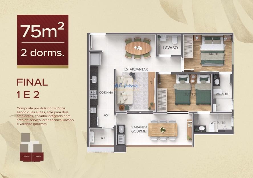 Apartamento à venda com 1 quarto, 1 suíte, 1 vaga e 51m² no Vila Caiçara, Praia Grande (SP) — foto 12 de 22