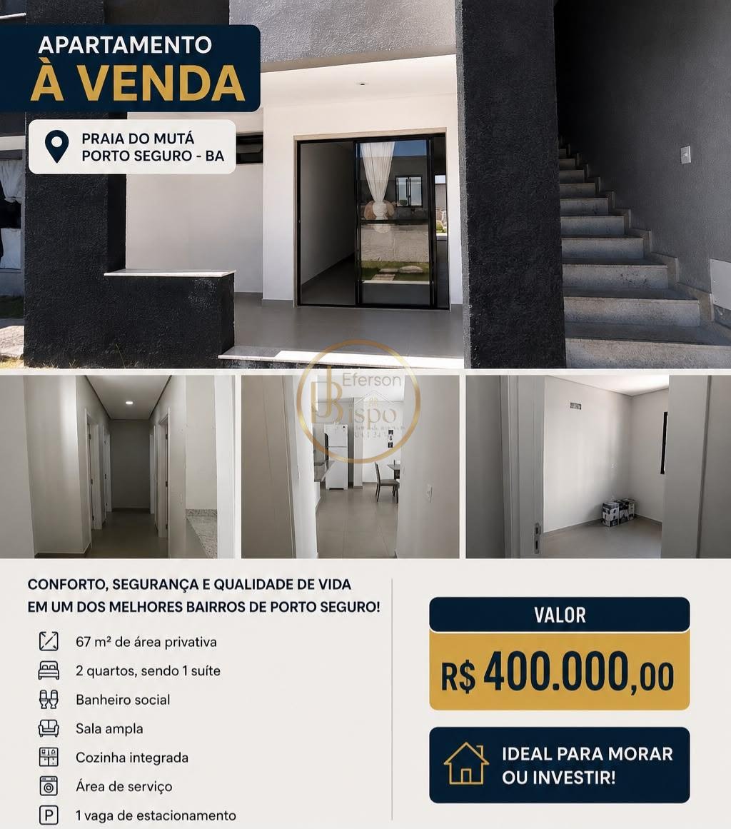 Apartamento à venda com 2 quartos, 2 banheiros, 1 vaga e 78m² no Praia de Mutá, Porto Seguro — foto principal