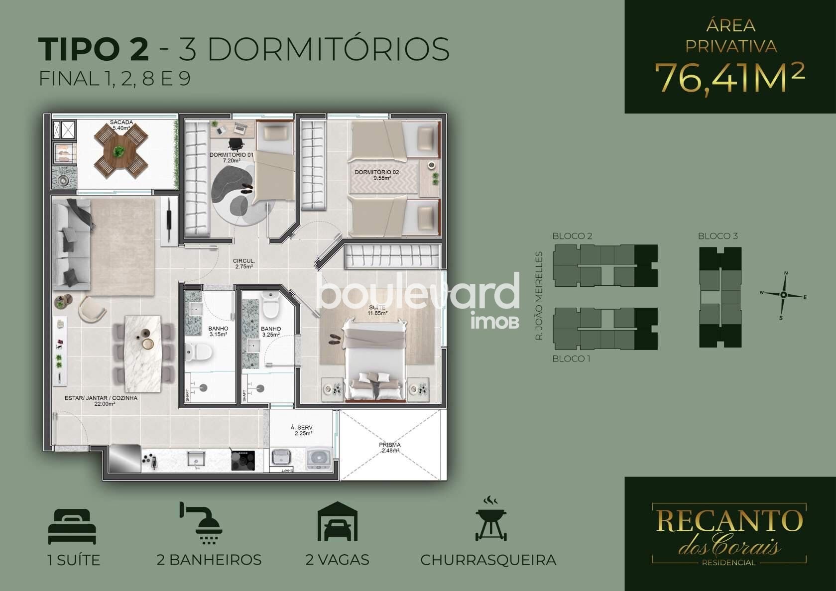 Apartamento à venda com 2 quartos, 1 suíte, 1 vaga e 64m² no Abraão, Florianópolis (SC) — foto 10 de 23
