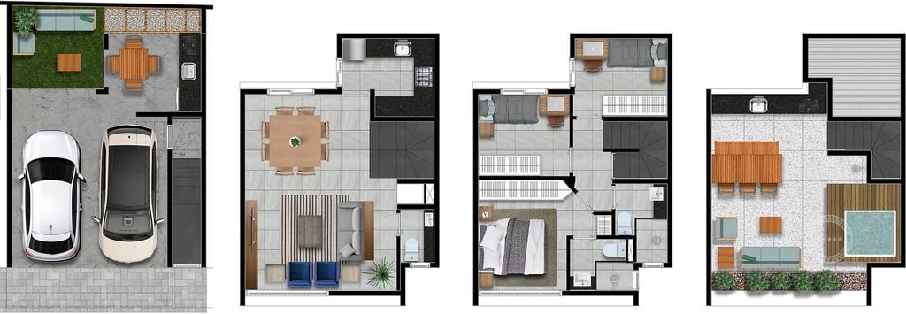 Planta 02 - 3 dorm 169m²