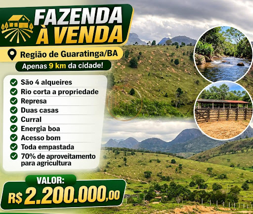 Fazenda à venda em Guaratinga por R$ 2.200.000
