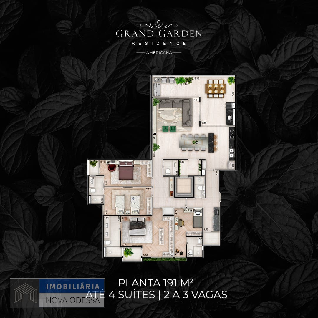 Apartamento à venda com 4 quartos, 4 suítes, 3 vagas e 220m² no Vila Medon, Americana (SP) — foto 2 de 21