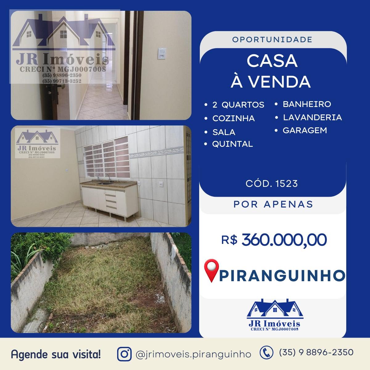 Casa à venda com 2 quartos, 1 banheiro e 160m² no Sossêgo, Piranguinho — foto principal