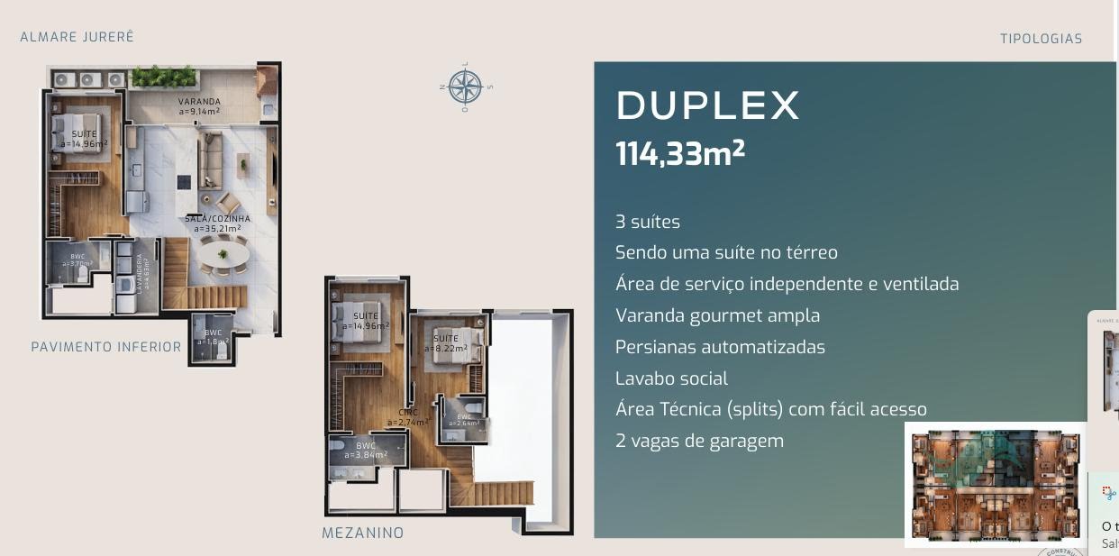 Apartamento à venda com 3 suítes, 2 vagas e 119m² no Jurerê, Florianópolis (SC) — foto 11 de 12