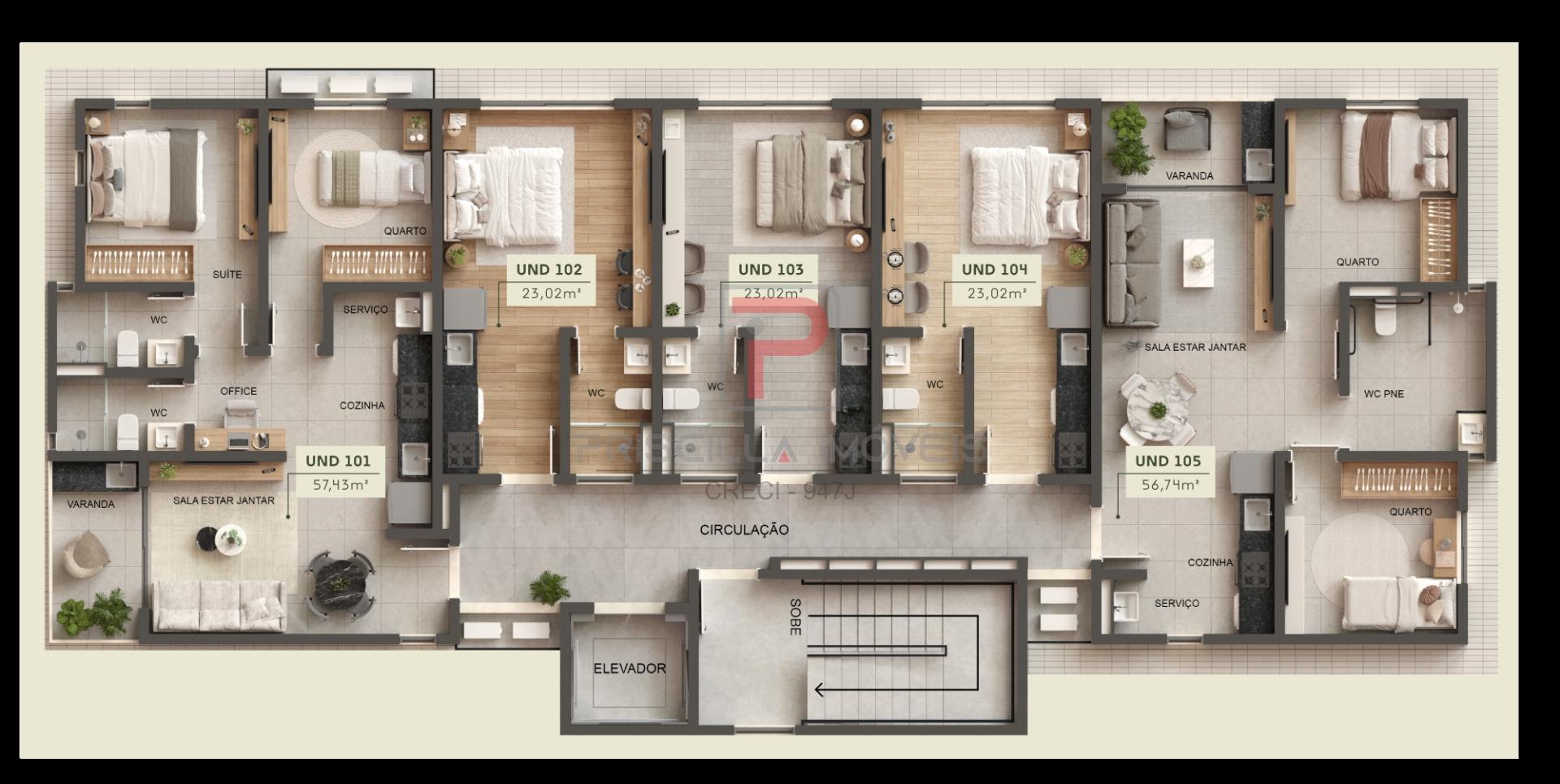 Apartamento à venda com 1 quarto, 1 banheiro e 23m² no Intermares, Cabedelo (PB) — foto 17 de 19
