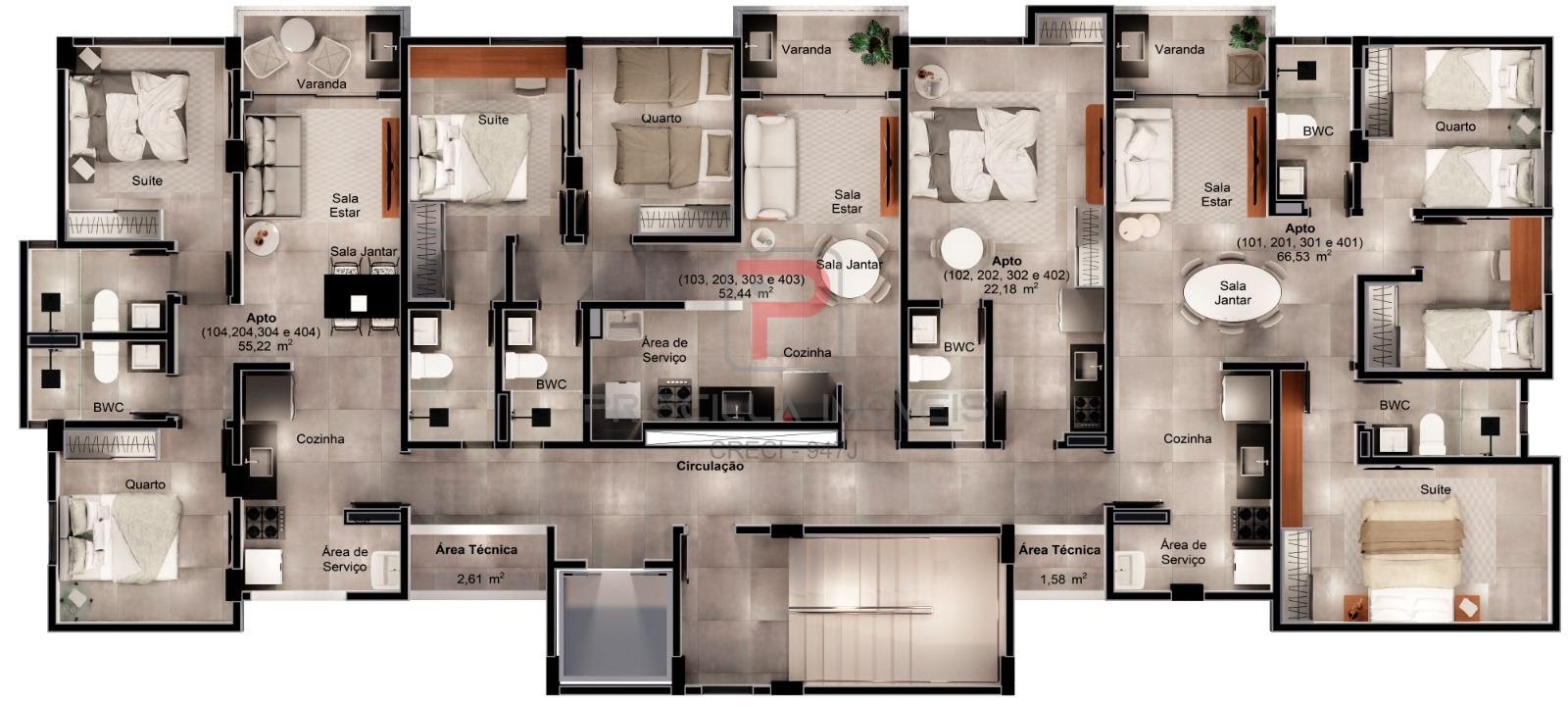 Apartamento à venda com 3 quartos, 1 suíte, 2 vagas e 66m² no Intermares, Cabedelo (PB) — foto 15 de 15