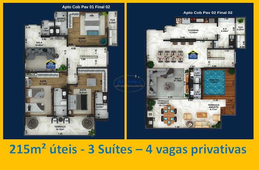 Cobertura à venda com 3 quartos, 3 suítes, 4 vagas e 214m² no Aviação, Praia Grande (SP) — foto 5 de 11