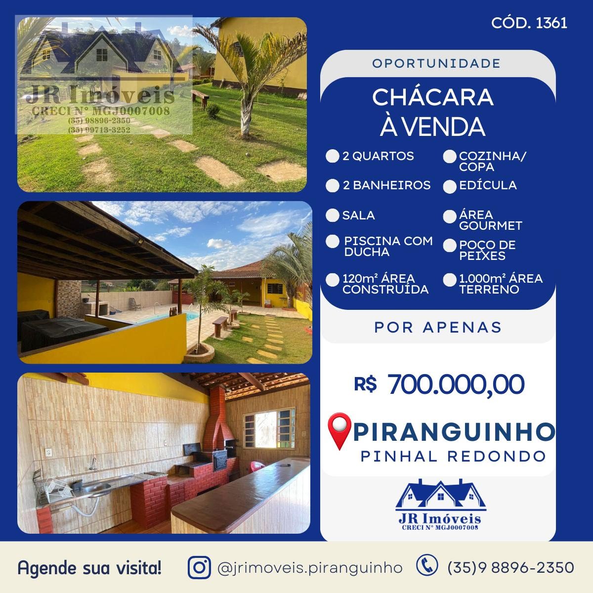 Rural à venda com 3491m² de terreno no Pinhal Redondo, Piranguinho — foto principal