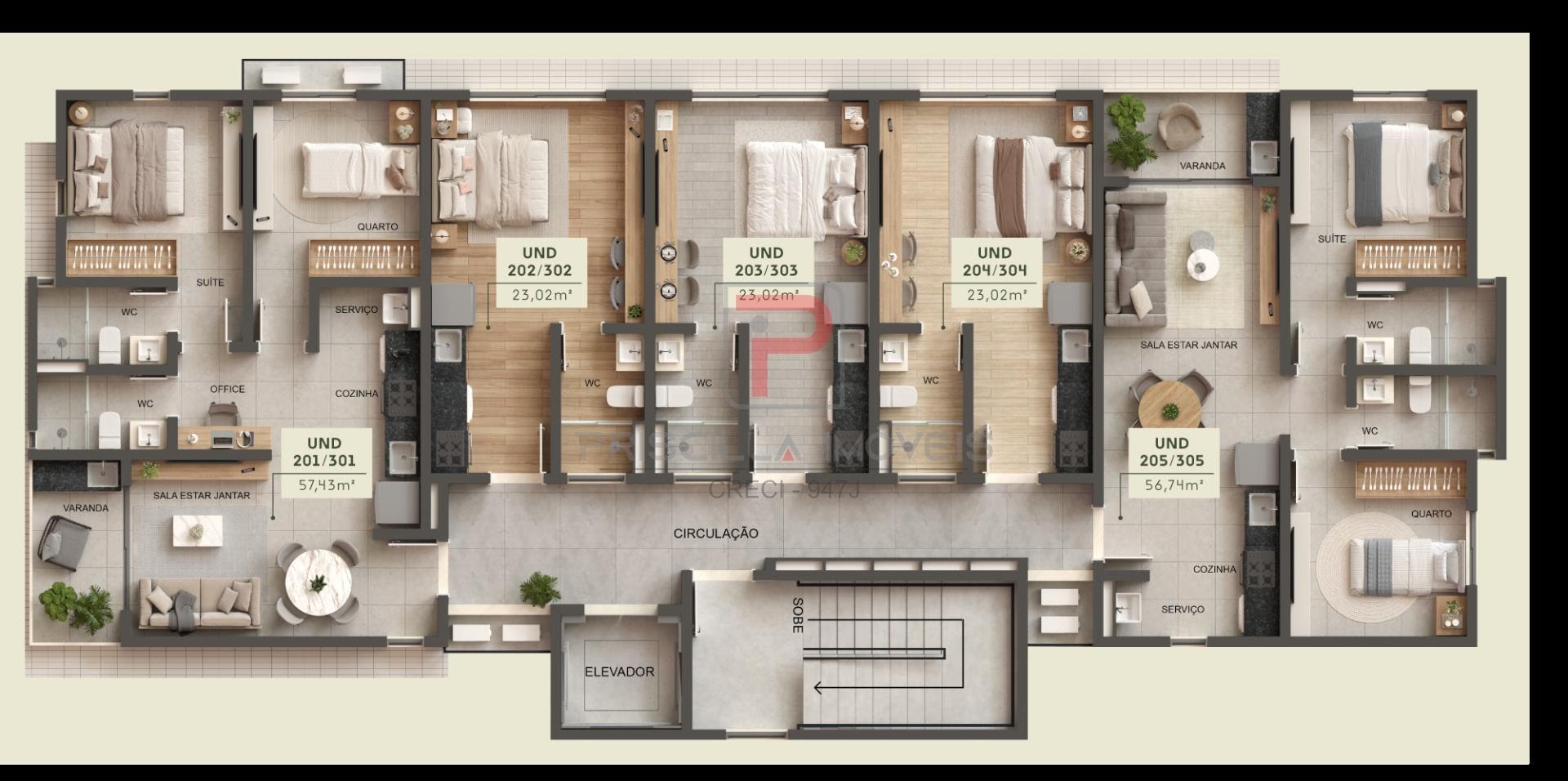 Apartamento à venda com 1 quarto, 1 banheiro e 23m² no Intermares, Cabedelo (PB) — foto 16 de 19