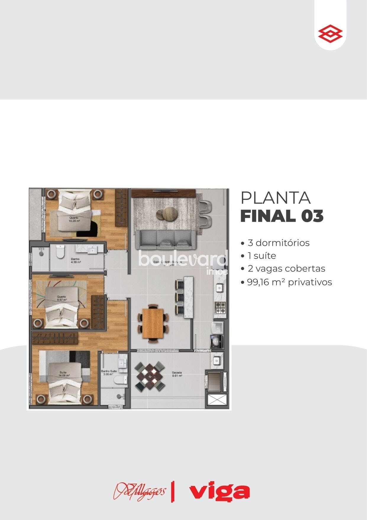 Apartamento à venda com 3 quartos, 1 suíte, 2 vagas e 99m² no Pedra Branca, Palhoça (SC) — foto 23 de 28