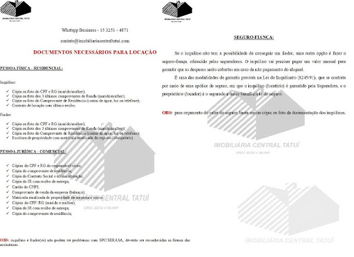 Documentação necessária para locação com fiador ou seguro fiança