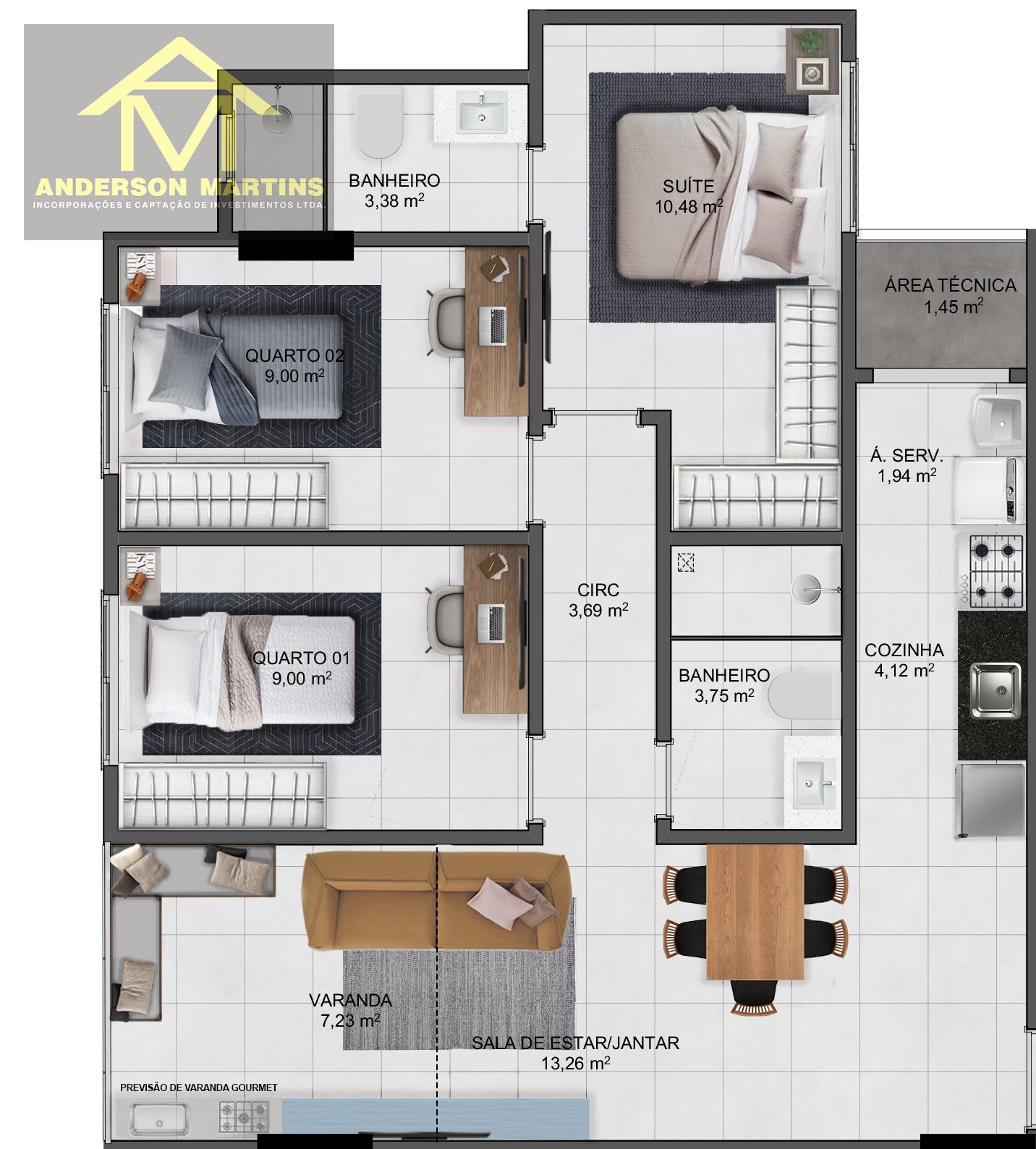 Apartamento à venda com 2 quartos, 2 banheiros, 1 vaga e 59m² no Praia de Itaparica, Vila Velha (ES) — foto 14 de 18
