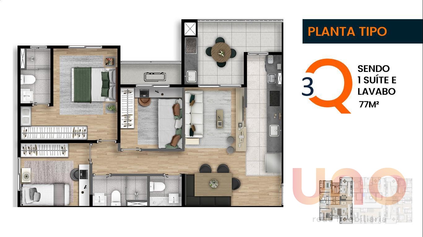Apartamento à venda com 3 quartos, 1 suíte, 2 vagas e 77m² no Centro, Campo Grande (MS) — foto 20 de 26