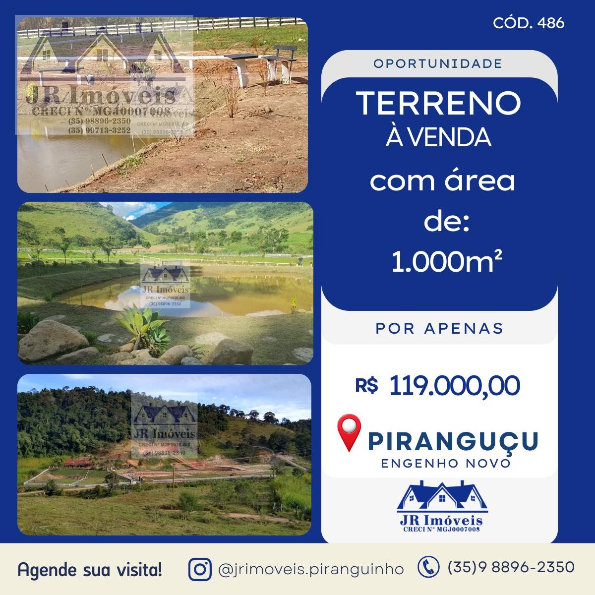 Terreno à venda com 1000m² de terreno no Engenho Novo, Piranguçu — foto principal