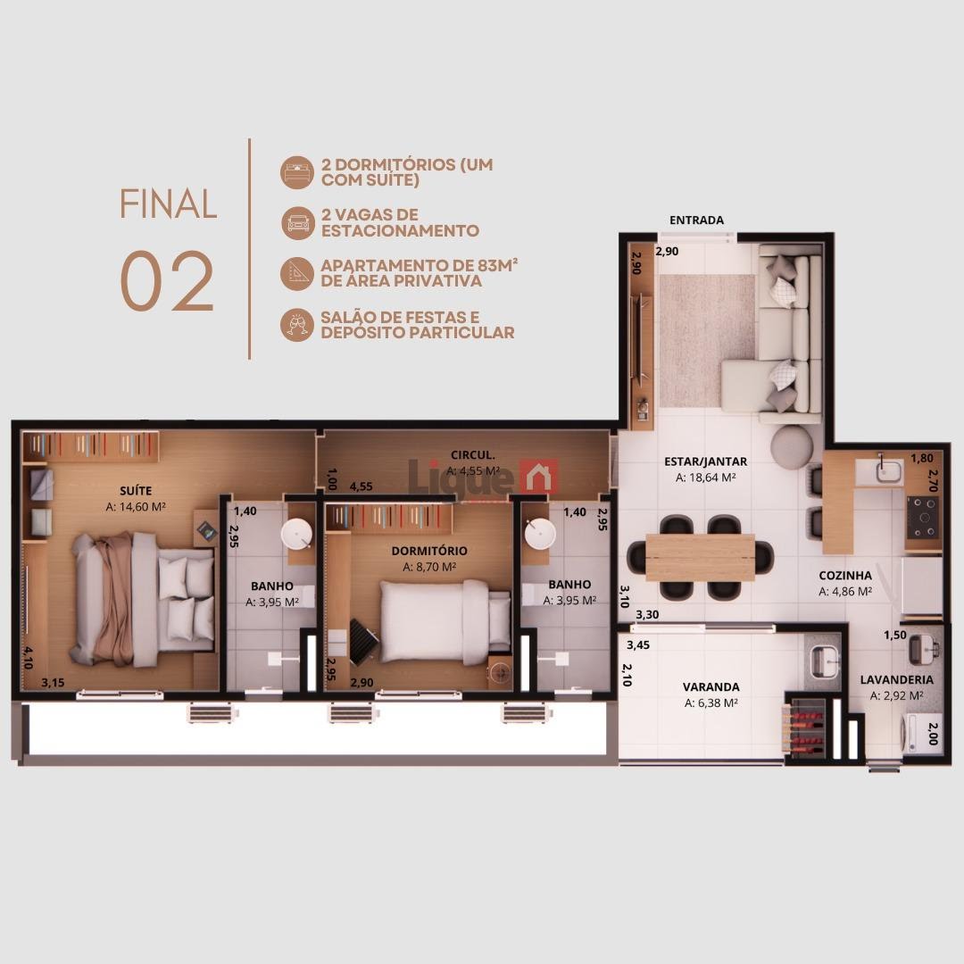 Planta-2 dormitórios