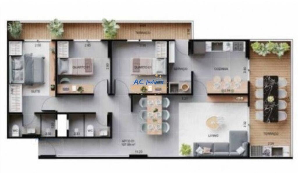 Apartamento à venda com 3 quartos, 1 suíte, 2 vagas e 108m² no Solemar, Praia Grande (SP) — foto 9 de 19