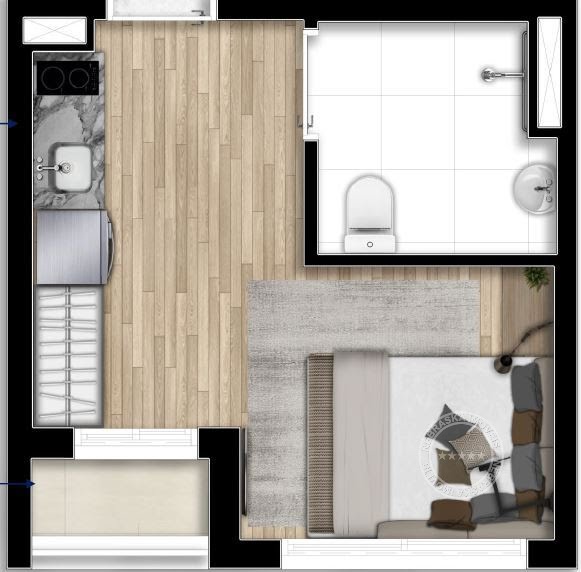 Planta 01 - 1 dorm 20 94m² - studio