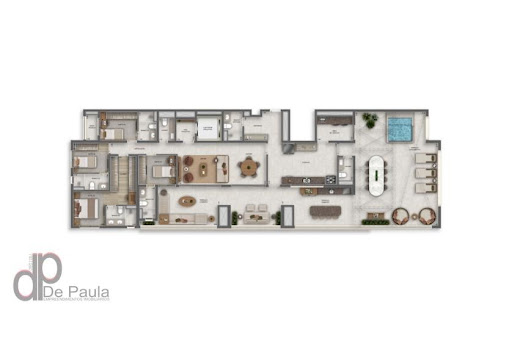 Planta apto 212 m2 - Cobertura Penthouse