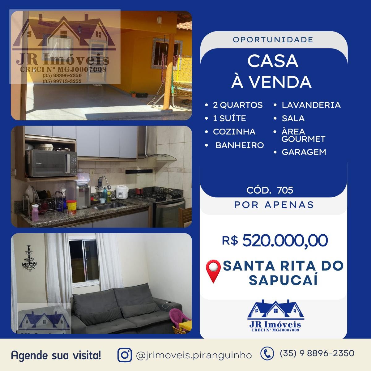 Casa à venda com 2 quartos, 1 banheiro, 3 vagas e 234m² no Loteamento Vianna, Santa Rita do Sapucaí — foto principal