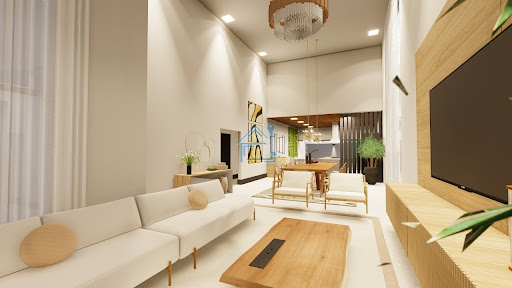 Casa alto padrão em construção no Cond. Alphaville Castello