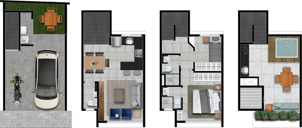 Planta 01 - 2 dorm 121m²