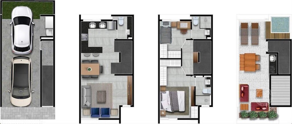 Planta 02 - 2 dorm 144m²