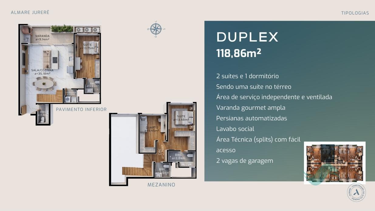 Apartamento à venda com 3 suítes, 2 vagas e 119m² no Jurerê, Florianópolis (SC) — foto 10 de 12