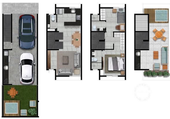 Planta 01 - 2 dorm 162m²