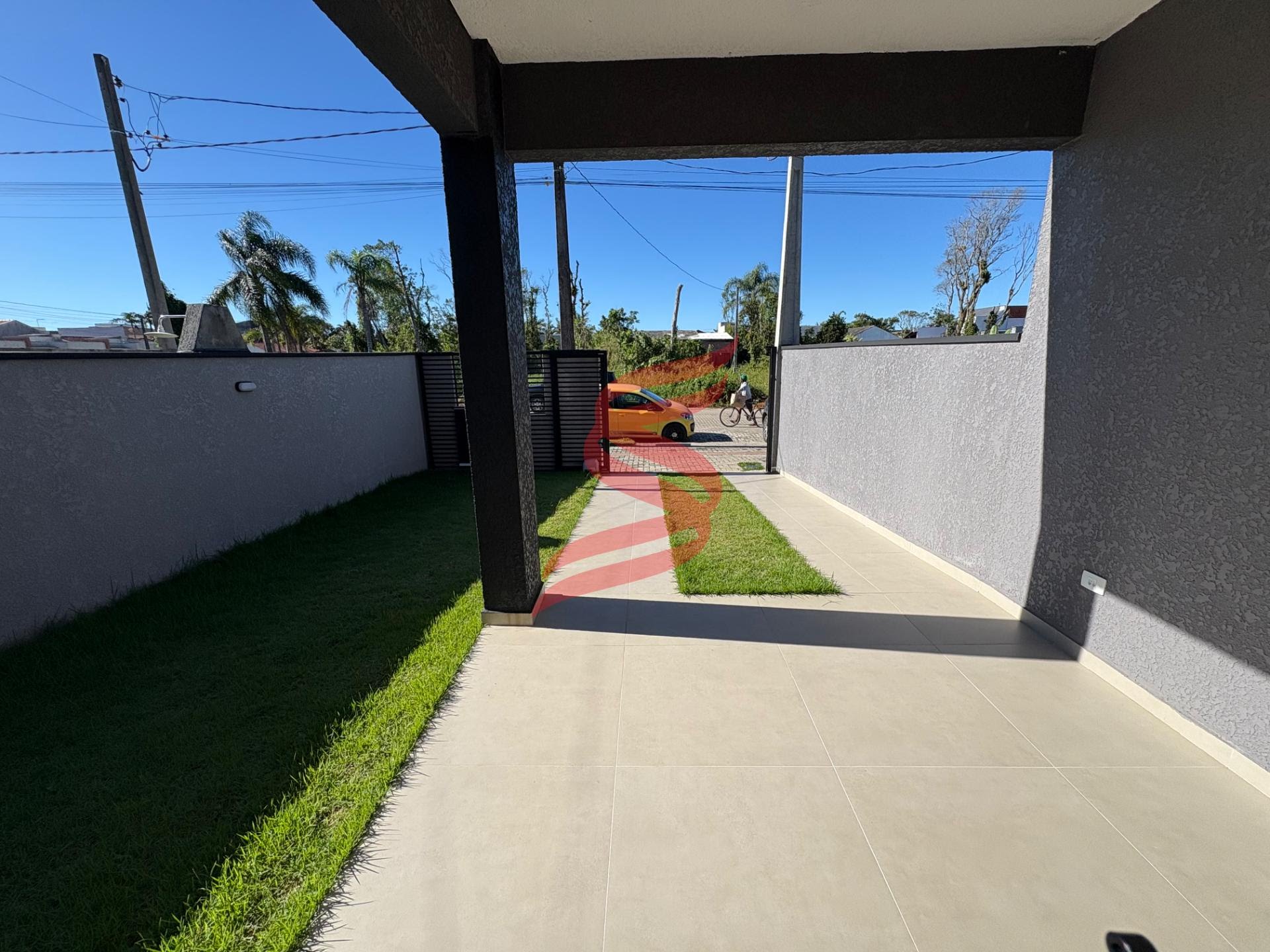 Vista da garagem 