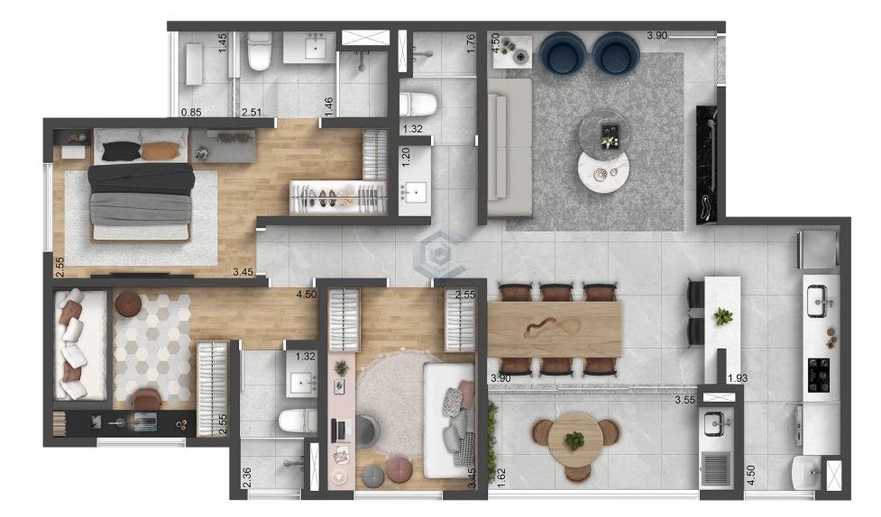 Apartamento à venda com 3 quartos, 2 suítes, 2 vagas e 97m² no Largo do Divino, Sorocaba (SP) — foto 4 de 19