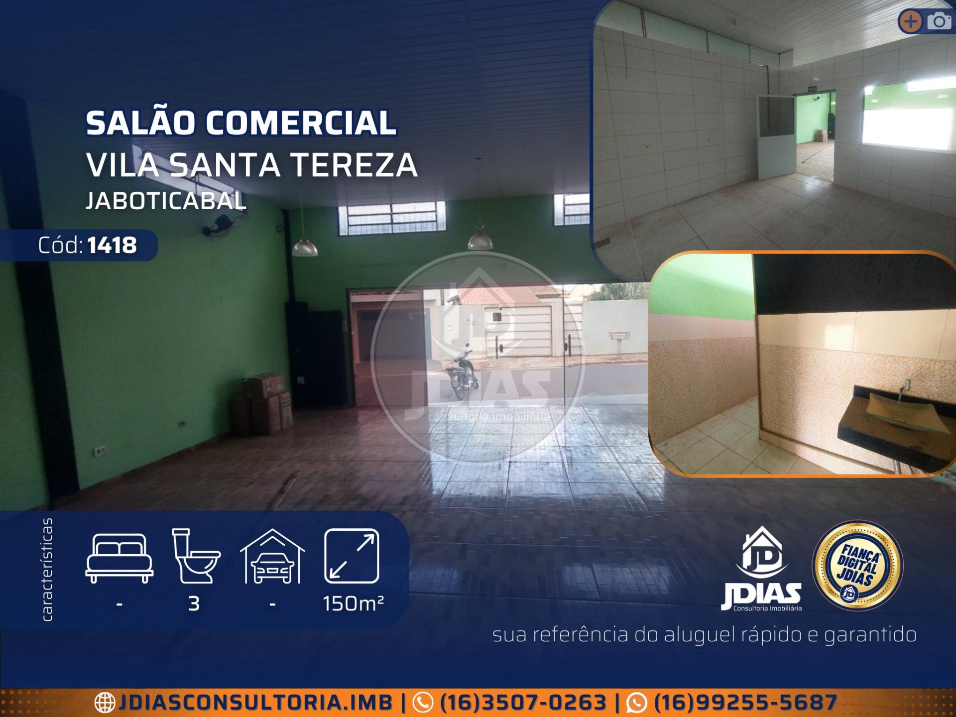 Loja-Salão, 150 m² - Foto 1