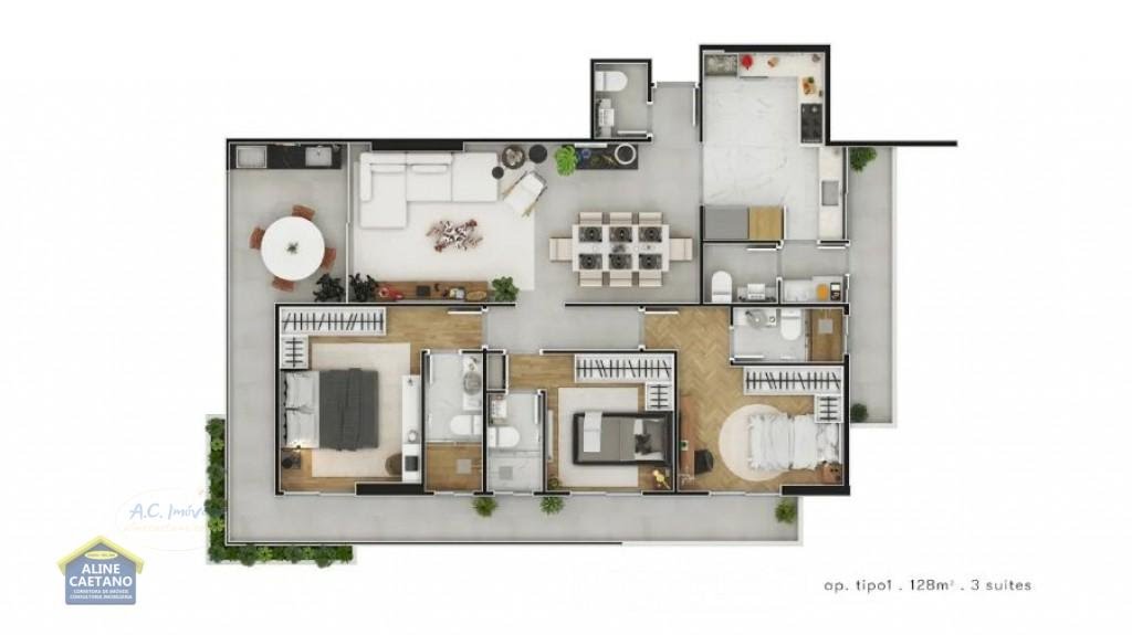 Apartamento à venda com 3 quartos, 3 suítes, 2 vagas e 129m² no Canto do Forte, Praia Grande (SP) — foto 17 de 18