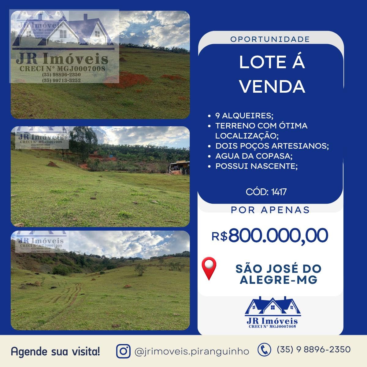 Terreno à venda com 9m² de terreno no Barra Mansa, São José do Alegre — foto principal