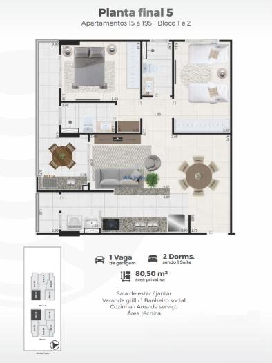 Apartamento à venda com 2 quartos, 1 suíte, 1 vaga e 76m² no Jardim Luciana, Mongaguá (SP) — foto 2 de 22