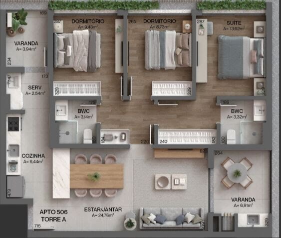 Apartamento à venda com 3 quartos, 1 suíte, 1 vaga e 100m² no Cacupé, Florianópolis (SC) — foto 21 de 22