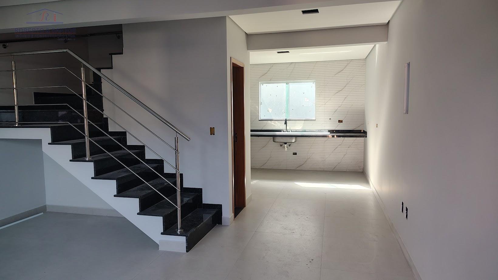Vista da sala e cozinha integradas