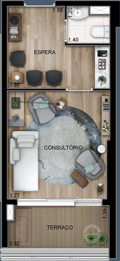 Planta 01 - sala 31m²