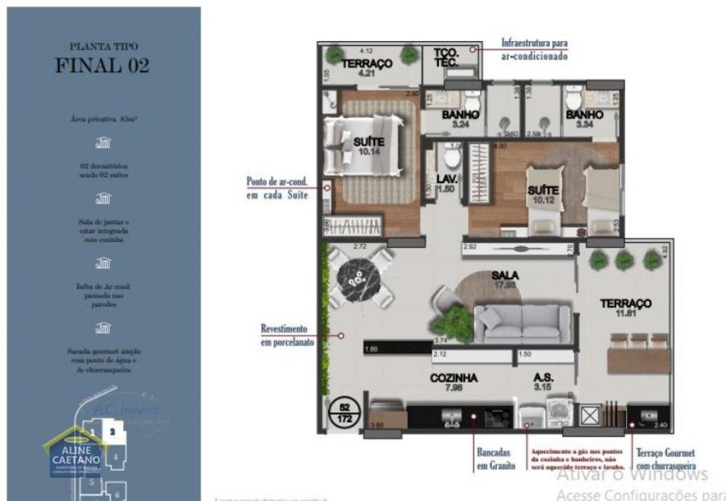 Apartamento à venda com 2 quartos, 2 suítes, 2 vagas e 85m² no Vilamar, Praia Grande (SP) — foto 3 de 16