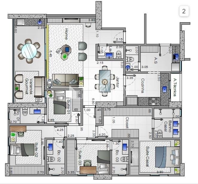 Apartamento à venda com 4 quartos, 4 suítes, 2 vagas e 153m² no Bonfim Paulista, Ribeirão Preto (SP) — foto 2 de 30