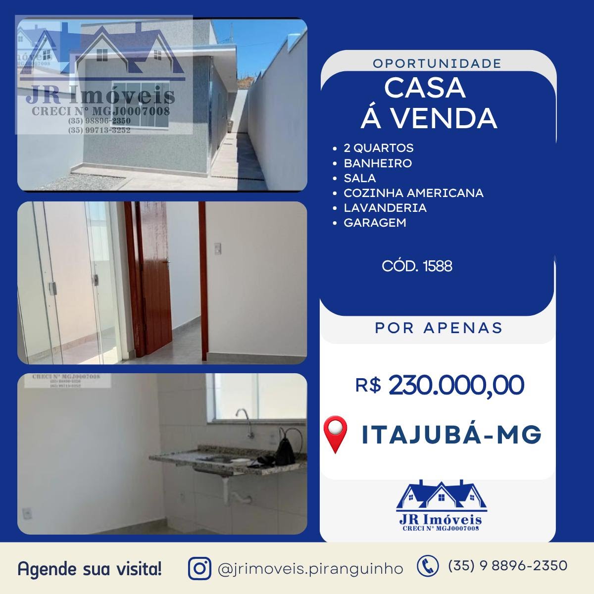 Casa à venda com 2 quartos, 1 banheiro, 1 vaga e 100m² no Colina Verde, Itajubá — foto principal