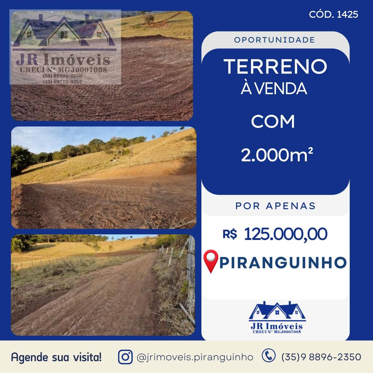 Terreno à venda com 2000m² de terreno no Tronqueiras, Piranguinho — foto principal