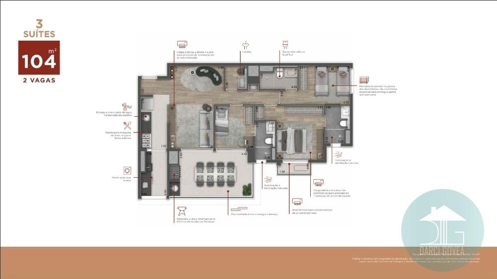 Apartamento à venda com 3 quartos, 3 suítes, 2 vagas e 104m² no Freguesia do Ó, São Paulo (SP) — foto 2 de 14